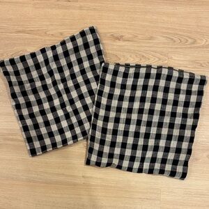 Schoolhouse Black and White Checkered pillow case covers (2)